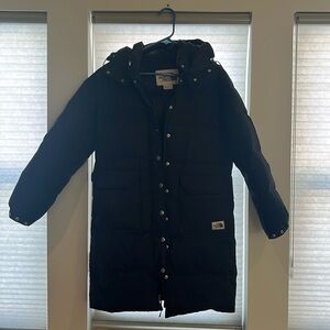 Vintage, long, black north face puffer coat. Like new. No flaws
